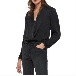All Saints Draped V-Neck Bodysuit